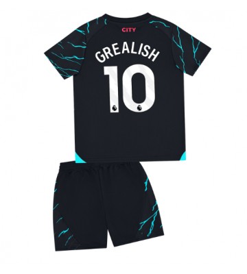 Manchester City Jack Grealish #10 Tredjedraktsett Barn 2023-24 Kortermet (+ Korte bukser)